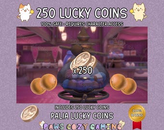 Palia Lucky Coin Medium Pack - 250 Lucky Coins  - Palia Zeki's Wondrous Machine - Zeki's Lucky Box Tokens - Plushie Coins - Palia Helpers