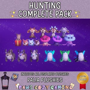 Palia Jagd Komplettes Pack - Ogopuu Plüschtiere - Shmole Plüschtiere - Sernuk Plüschtiere - Chapaa Plüschtiere - Muujin Plüschtiere - Elderwood Palia Plüschtiere