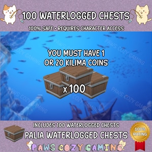 Paquete grande de cofres inundados de Palia - 100 cofres inundados de Palia - Muebles de pesca de Palia - Colección improvisada de Palia - Ayudantes de Palia