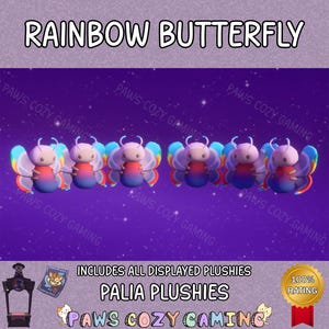 Rainbow Butterfly Pack - Palia Rainbow Tipped Butterfly Plushies - Palia Elderwood - Rainbow Butterfly Plushies - RTB Plush - Palia Plushies