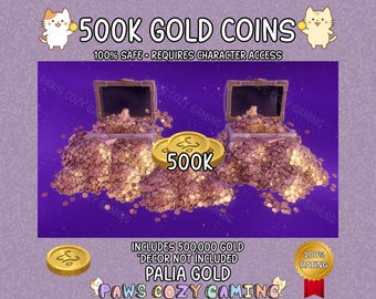 Palia Treasure Medium Gold Pack - 500,000 Gold - Palia 500K Treasure Pack - Palia Gold Treasure Pack - Palia Character Gold - Palia Helpers