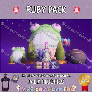 Palia Ruby Tier Plushies - Madrinas Pink Maji Dragon - Giga - Nox Sandi - Nibbles - Stackable - Chapaa - Rainbow Butterfly - Palia Plushies