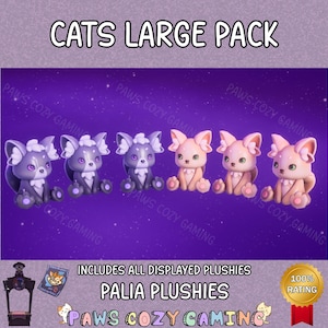 Palia Cats Großes Pack - Palia Holunderholz Plüschtiere - Nox The Palcat - Sandi The Palcat - Palia Palcats - Nox & Sandi Plüschtiere - Palia Plushies