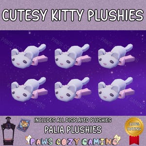 Palia Cutesy Kitty Plushies Pack - Süße kleine Kitty Plüschhies - Palia Kitty Plushies - Palia Solstice Plüschtier - Palia Maji Market - Palia Plushies
