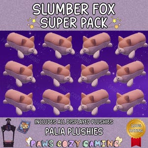 Palia Slumber Fox Super Pack - Slumber Fox Plushies - Palia Fox Plushies - Palia Solstice - Palia Maji Market - Elderwood - Palia Plushies