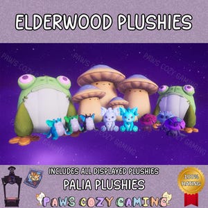 Palia Elderwood Plushies Complete Pack - Shmole Plushies - Ogopuu Plush - Elderwood Fun Guy - Palcat Plush - Frogbert Plush - Palia Plushies