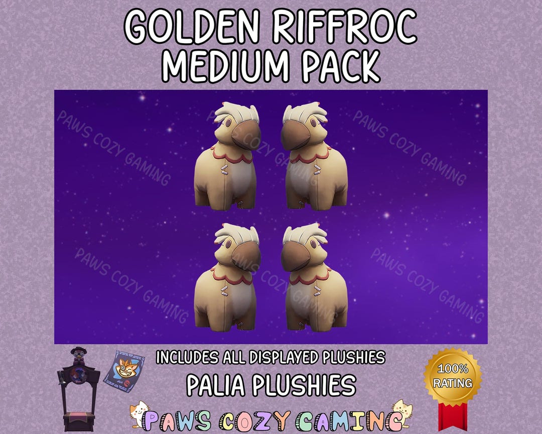 Palia Golden Riffroc Plushies Medium Pack - Riffroc Plush - Fairground ...