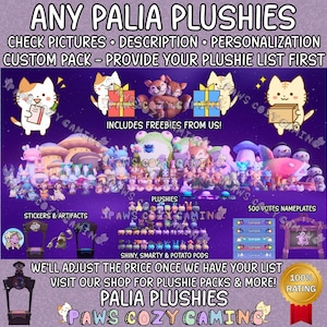Palia Qualsiasi Peluche - Selezione di Peluche - Crea la tua Lista di Peluche - Palia Elderwood - Ordine Personalizzato Palia - Chapaa - Flutterfox - Peluche Palia
