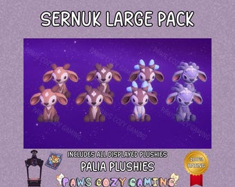 Palia Sernuk Plushies Large Pack - Sernuk - Elder Sernuk - Proudhorned Sernuk - Disco Deer - The Order Sernuk - Moose Plush - Palia Plushies