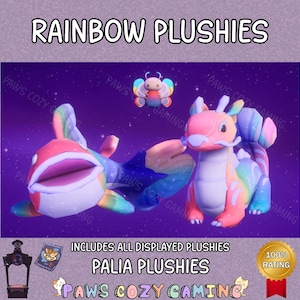 Palia Rainbow Plushies - Rainbow Maji Plush - Prismfish - Rainbow Butterfly - Elderwood- Radiance Rising - Rainbow Plushies - Palia Plushies