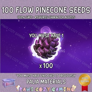 Palia Flow Pinecone Seeds Small Pack - 100 Flow Pinecone Seeds - Palia Garden Resource Flow - Palia Tree Seeds Home Planting - Palia Helpers