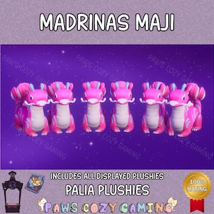 Palia Madrinas Maji Plushies - Madrinas Pink Maji Dragon - Madrinas Maji - Pink Dragon Plush - Hot Pot - Palia Dragon Plush - Palia Plushies