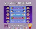 Palia Home Tour 500 Votes Nameplate - Palia House Votes - Reactions - Star Name - Heart Name - Rainbow Cloud - Magic Name - Palia Nameplate