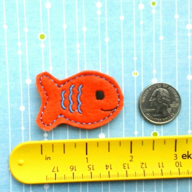 Fish Felties Four Cut Orange and Blue Felties