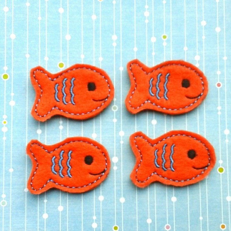 Fish Felties Four Cut Orange and Blue Felties