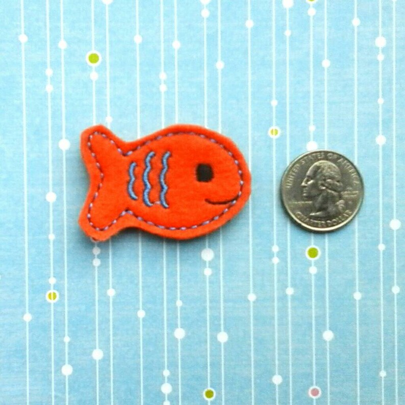 Fish Felties Four Cut Orange and Blue Felties