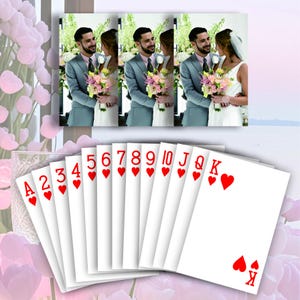 Benutzerdefinierte Hochzeitsgästebuch Spielkarten-Gast-Signing-Karte-Personalisierte leere Deck-Verlobung oder Party-Gästebuch, hochwertiges PVC wasserdicht