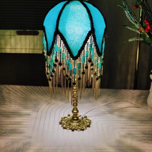 Handmade Retro Tassel Table Lamp: American Style Bedside Light