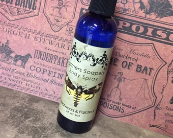 Cedarwood & Patchouli Scented 4oz Body Spray Spritz Fragrance Hair Conditioner Spray Perfume Scented Body Mist