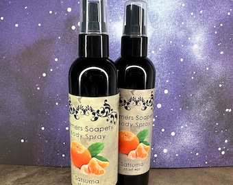 Satsuma Mandarin Scented 4oz Body Spray Body Spritz Fragrance Hair Conditioner Spray Perfume Scented Body Mist