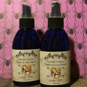 Lady Lilith Room &amp; Linen Spray 4oz - fruits, florals, sinfully sweet Air Freshener Room Spritz Home Fragrance Refresher Car Spray