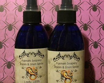 Lady Lilith Room & Linen Spray 4oz - fruits, florals, sinfully sweet Air Freshener Room Spritz Home Fragrance Refresher Car Spray