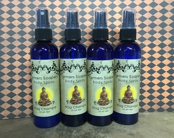 Nag Champa Scented 4oz Body Spray Sandalwood Body Spritz Fragrance Hair Conditioner Spray Perfume Scented Body Mist