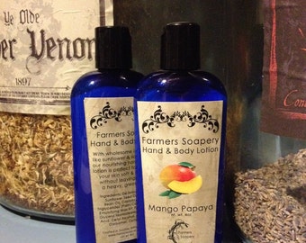 Mango Papaya Scented Hand & Body Lotion 4oz Moisturizing Moisturizing Lotion for Dry Skin on Face, Body, Hands