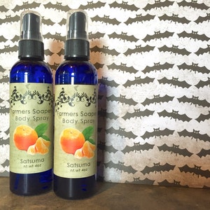 Satsuma Mandarin Scented 4oz Body Spray Body Spritz Fragrance Hair Conditioner Spray Perfume Scented Body Mist image 3