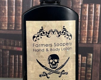 Dirty Pirate Hand & Body Lotion 4oz Moisturizing Scented, Bay, Citrus, Spice Moisturizing Lotion for Dry Skin on Face, Body, Hands