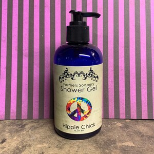 Hippie Chick Shower Gel Liquid Soap, Body Wash, Bubble Bath 8oz Vegan, Hypoallergenic, Cruelty-Free Soap image 2