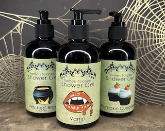 Apple Pumpkin Shower Gel - Liquid Soap, Body Wash, Bubble Bath - 8oz - Vegan, Hypoallergenic, Cruelty-Free Soap