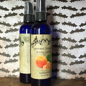 Satsuma Mandarin Scented 4oz Body Spray Body Spritz Fragrance Hair Conditioner Spray Perfume Scented Body Mist image 4