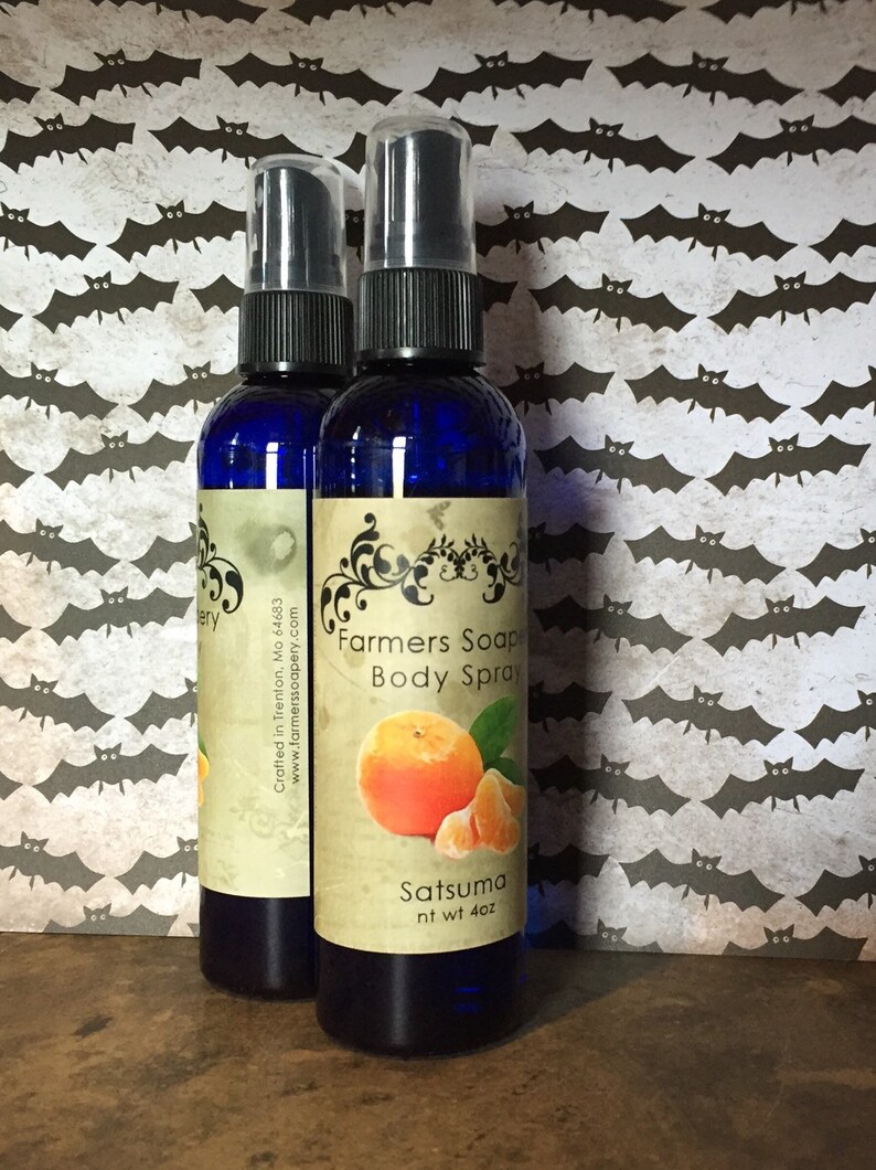 Satsuma Mandarin Scented 4oz Body Spray Body Spritz Fragrance Hair Conditioner Spray Perfume Scented Body Mist image 4
