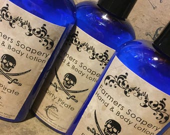 Dirty Pirate Hand & Body Lotion 4oz Moisturizing Scented, Bay, Citrus, Spice Moisturizing Lotion for Dry Skin on Face, Body, Hands