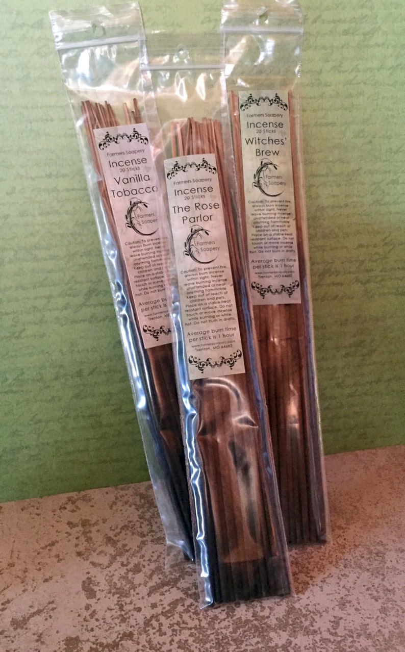 Holiday Hearth Incense 20 Sticks Hand Dipped, Strongly Soaked Heavily Scented Stick Incense image 1