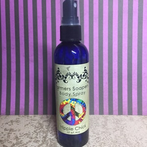 Hippie Chick Scented 4oz Body Spray Lavender Patchouli Body Spritz Fragrance Hair Conditioner Spray Perfume Scented Body Mist image 3