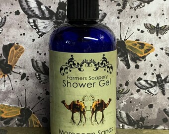 Moroccan Sands Shower Gel - Liquid Soap, Body Wash, Bubble Bath - 8oz Bottle