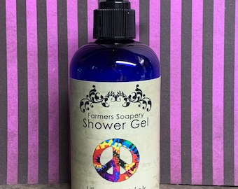 Hippie Chick Shower Gel - Liquid Soap, Body Wash, Bubble Bath - 8oz - Vegan, Hypoallergenic, Cruelty-Free Soap