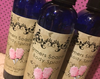 Spun Sugar Scented 4oz Body Spray - cotton candy Body Spritz Fragrance Hair Conditioner Spray Perfume Scented Body Mist