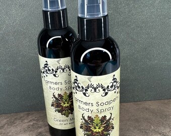 Green Man Scented 4oz Body Spray Oakmoss Sandalwood Body Spritz Fragrance Hair Conditioner Spray Perfume Scented Body Mist