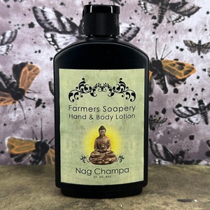 Nag Champa Hand & Body Lotion 4oz Moisturizing Scented Lotion for Dry Skin on Face, Body, Hands, Feet