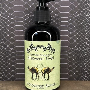 Moroccan Sands Shower Gel - Liquid Soap, Body Wash, Bubble Bath - 8oz Bottle