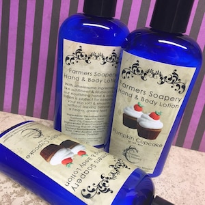 Pumpkin Cupcake Hand & Body Lotion 4oz Moisturizing Scented Lotion for Dry Skin on Face, Body, Hands, Feet - Handmade Lotion Spicy Sweet