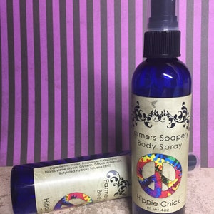 Hippie Chick Scented 4oz Body Spray Lavender Patchouli Body Spritz Fragrance Hair Conditioner Spray Perfume Scented Body Mist image 4