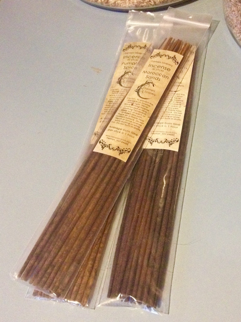 Lavender Incense 20 Sticks Hand Dipped, Strongly Soaked Essential Oil Heavily Scented Stick Incense image 1