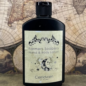Cerridwen Hand & Body Lotion 4oz Moisturizing Scented, Vanilla Oak Bourbon Moisturizing Lotion for Dry Skin on Face, Body, Hands