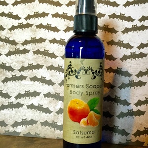 Satsuma Mandarin Scented 4oz Body Spray Body Spritz Fragrance Hair Conditioner Spray Perfume Scented Body Mist image 2