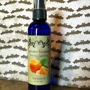 Satsuma Mandarin Scented 4oz Body Spray Body Spritz Fragrance Hair Conditioner Spray Perfume Scented Body Mist image 5