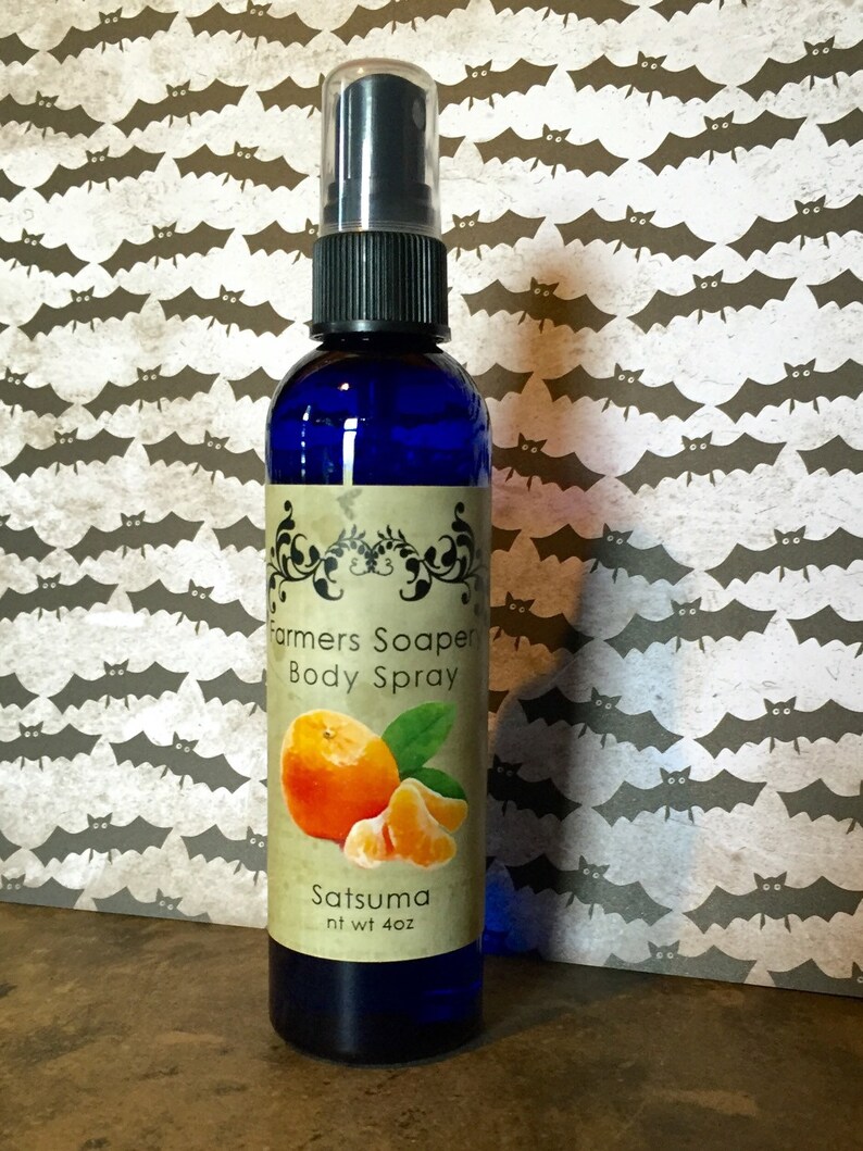 Satsuma Mandarin Scented 4oz Body Spray Body Spritz Fragrance Hair Conditioner Spray Perfume Scented Body Mist image 5